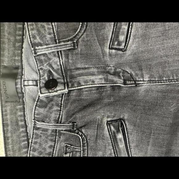 Vince mid-grey moto-style denim skinny jeans Size 30 - Picture 3 of 9